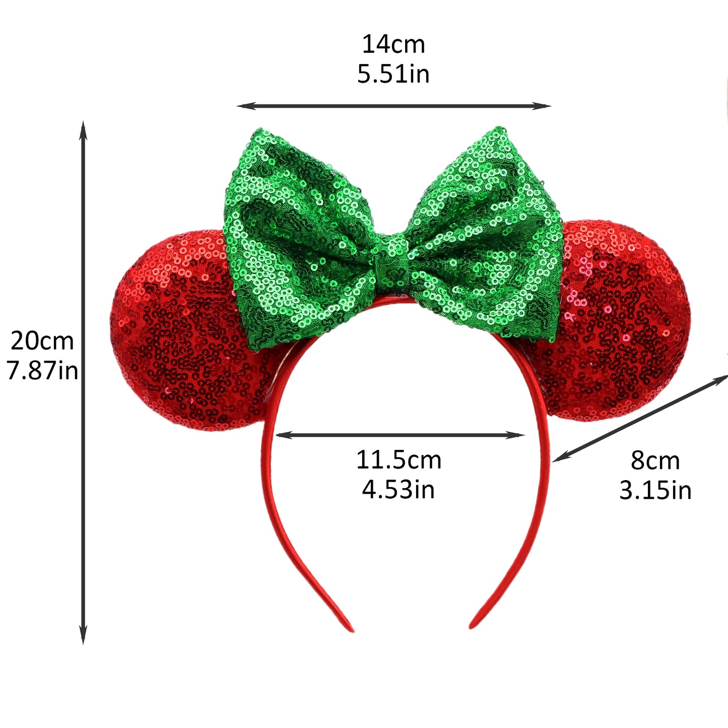 Adorable Festive Ears Sequined Headband with Bows-Sparkly Bow Hair Band with Ears Hair Hoop