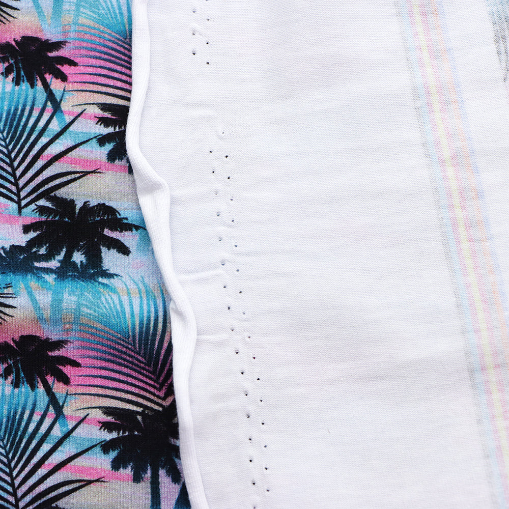 coconut palm tree gradient color summer leaf leaves tree printed fabric