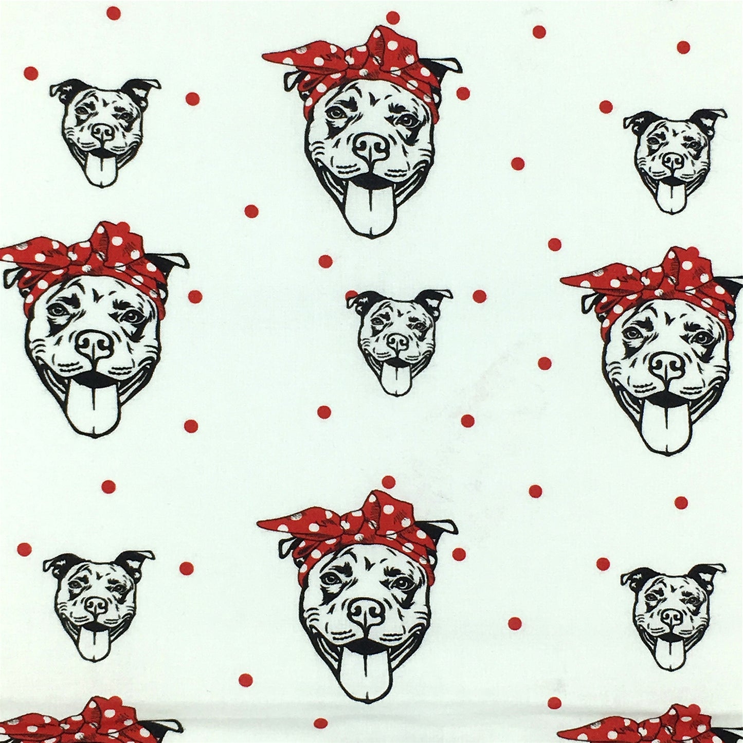 dog puppy dots spot bowknot bows printed fabric