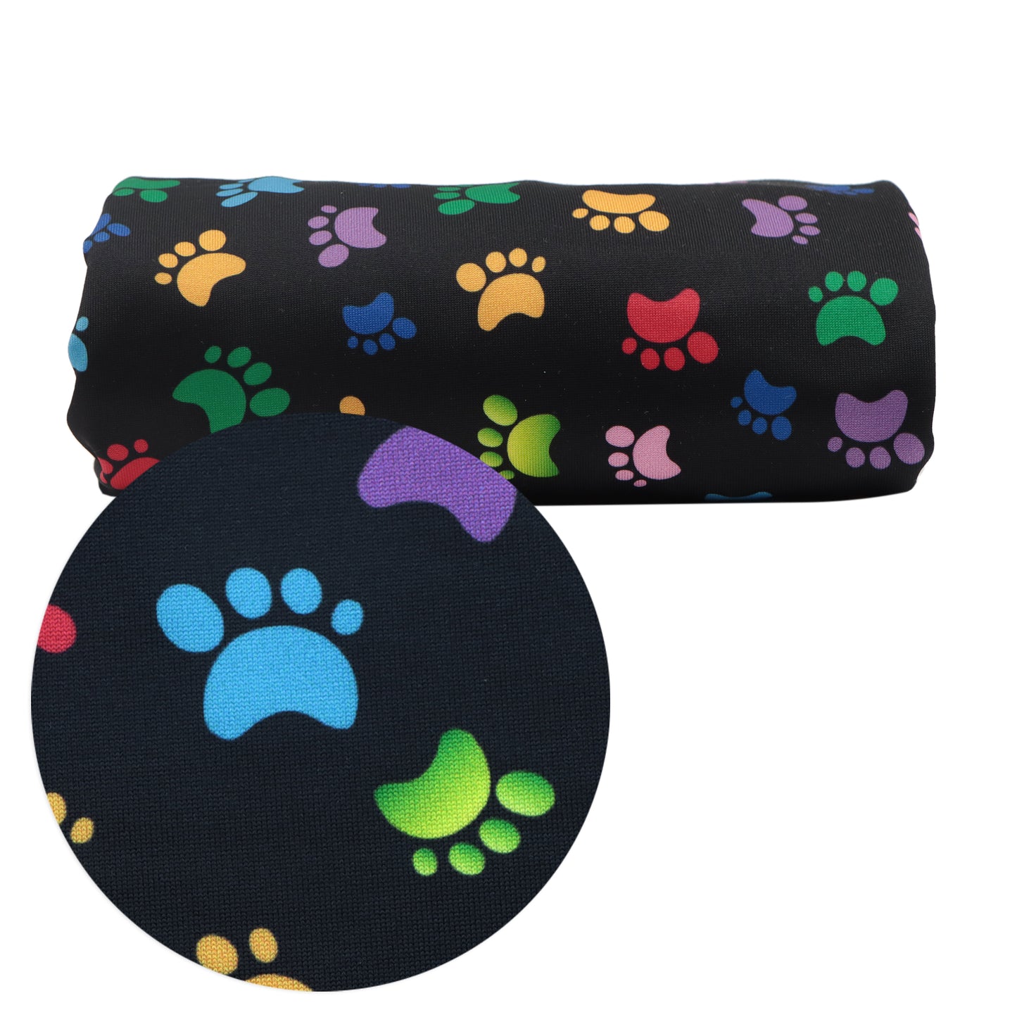 footprint paw paint splatter black series printed fabric