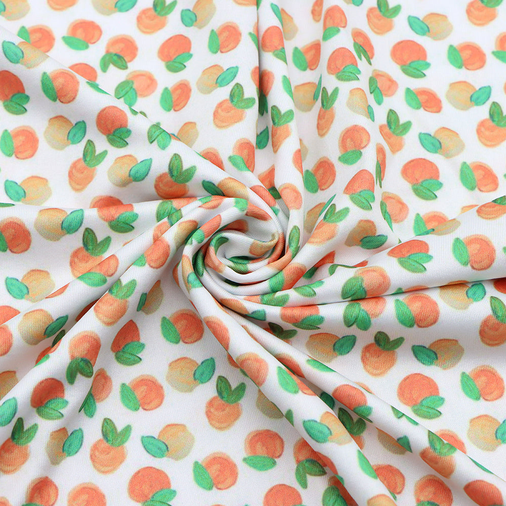 fruit peach printed fabric