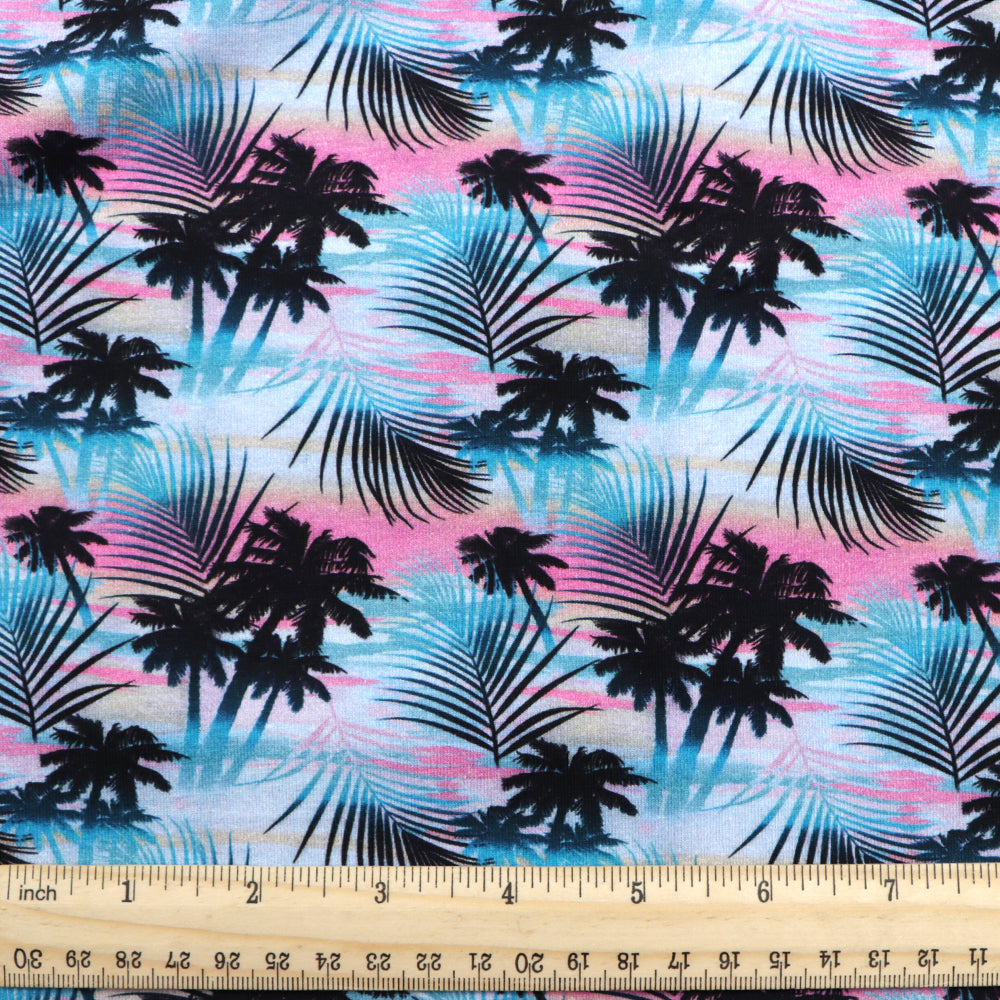 coconut palm tree gradient color summer leaf leaves tree printed fabric