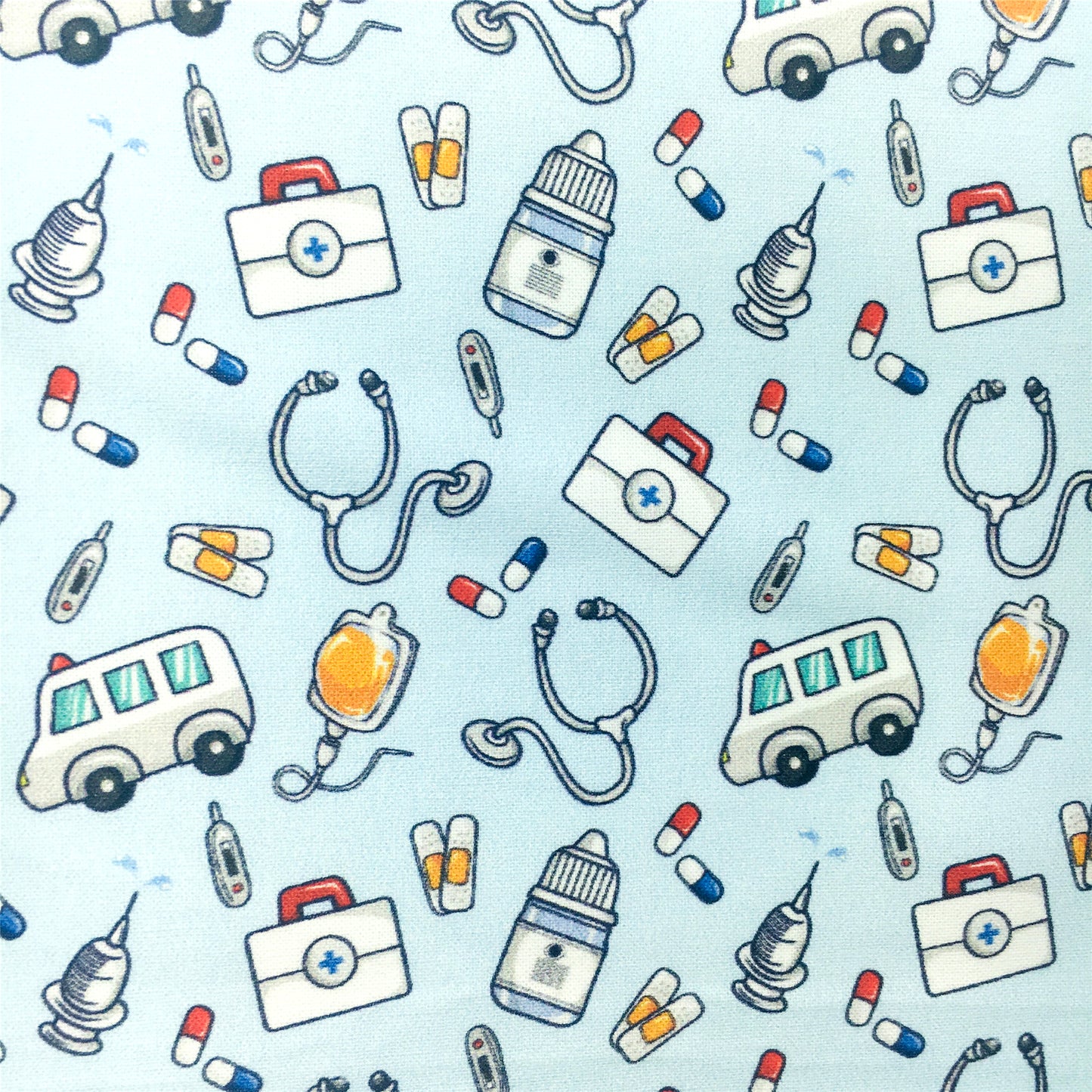 ambulance nurses doctor health printed fabric