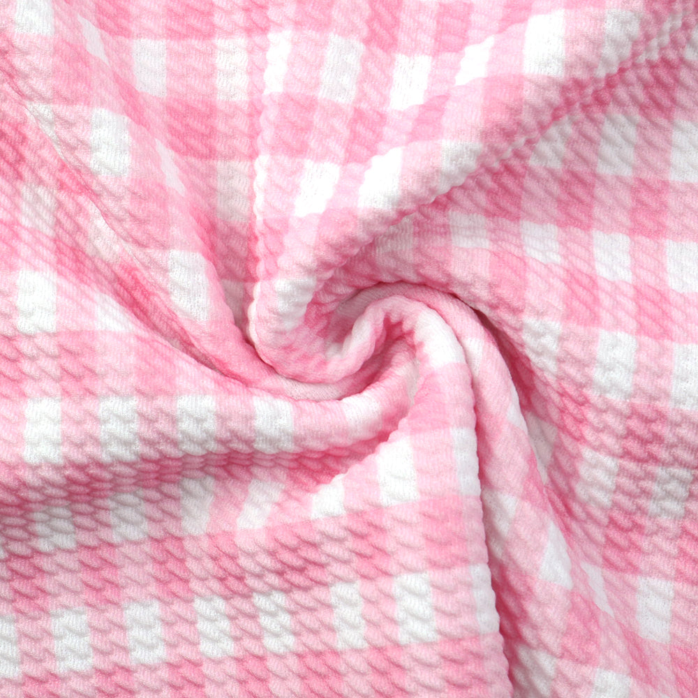 plaid grid pink series printed fabric