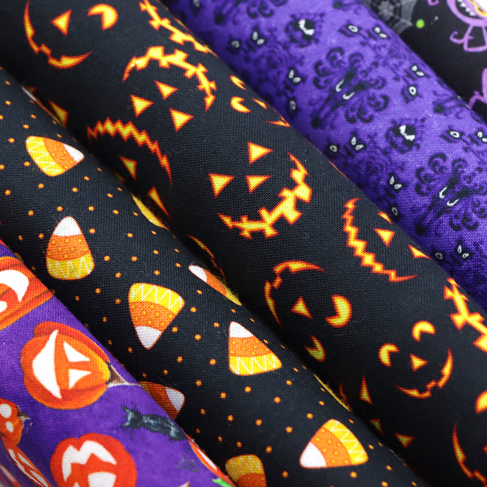 100％cotton halloween（5 designs/set,half meter/design） printed fabric set