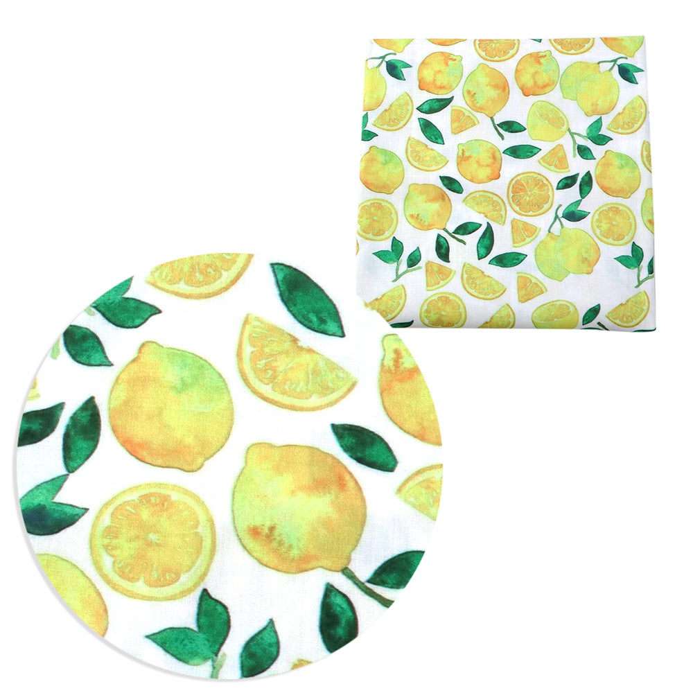 fruit lemon printed fabric