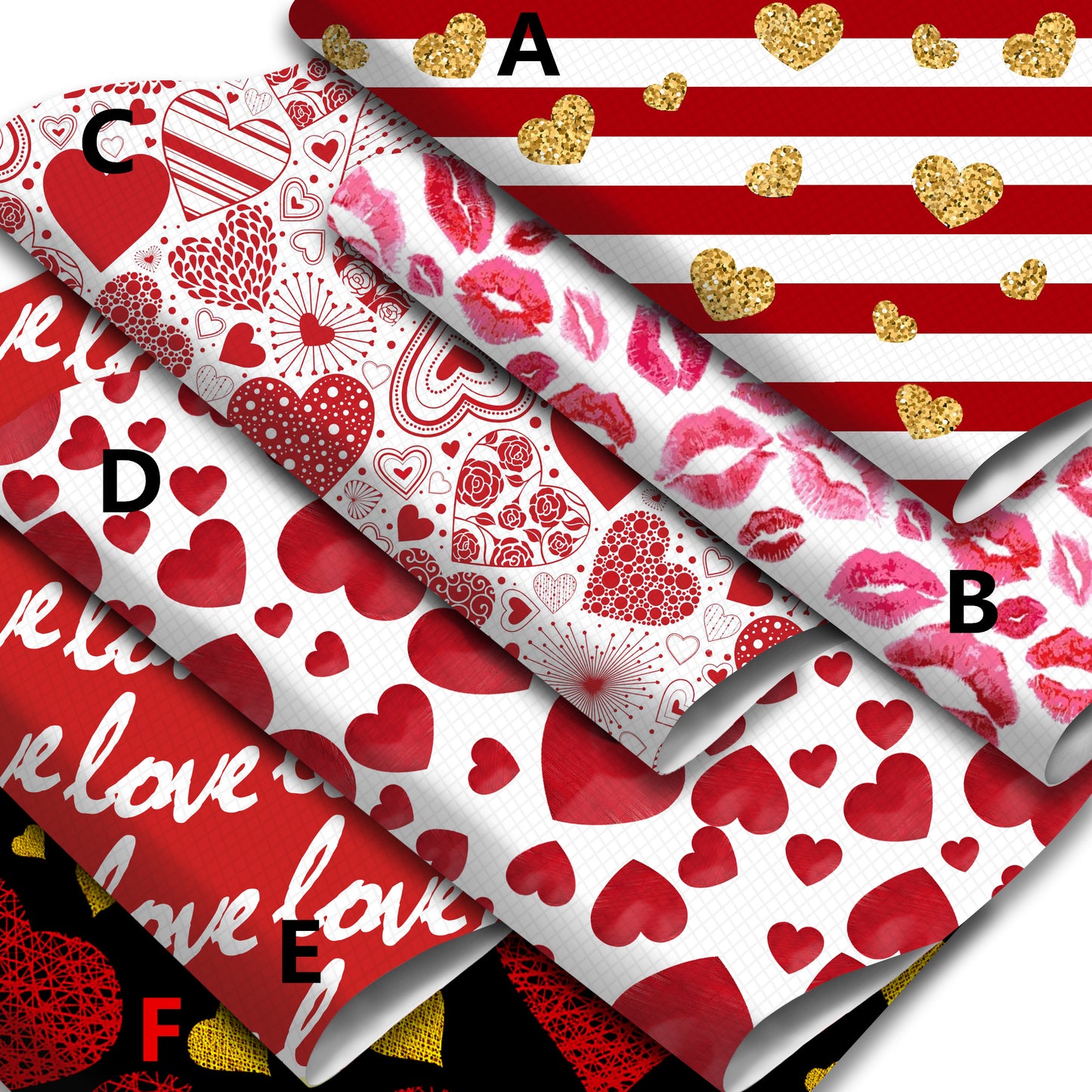 valentine's day printed fabric