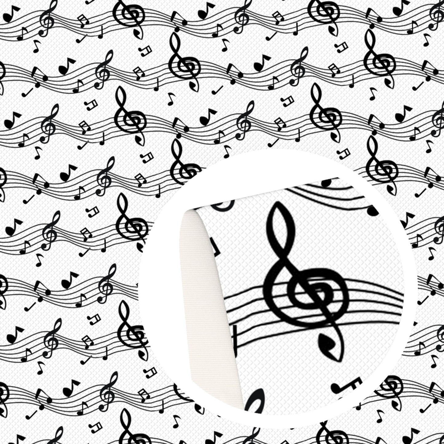 stripe music music notes printed fabric