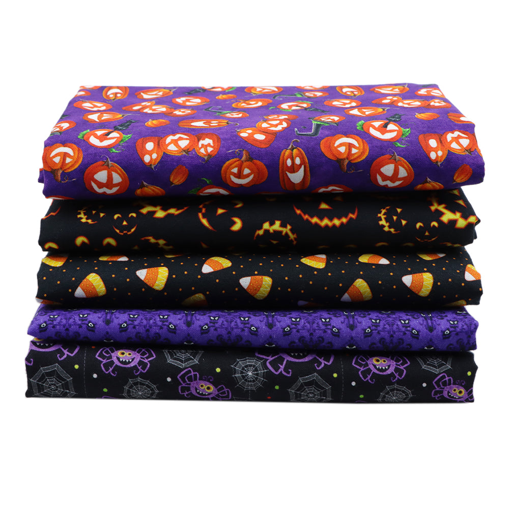 100％cotton halloween（5 designs/set,half meter/design） printed fabric set