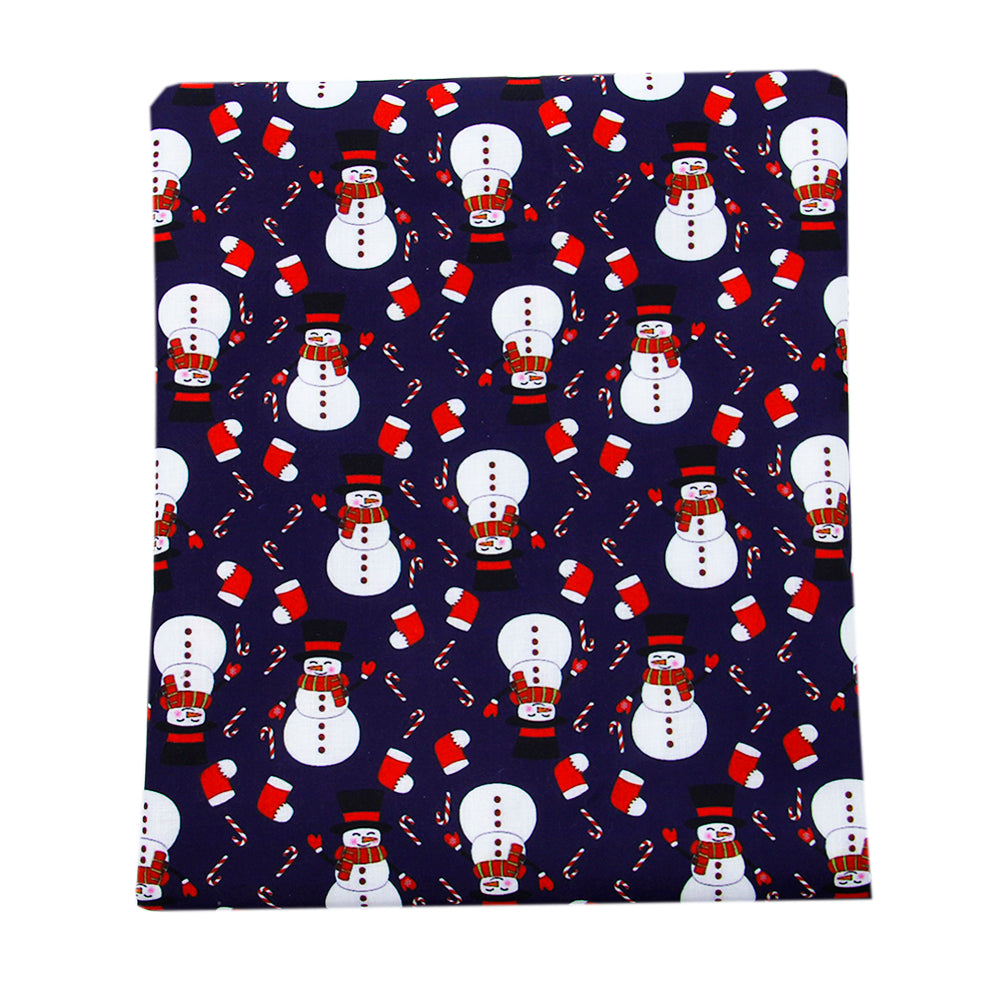 snowman christmas day printed fabric