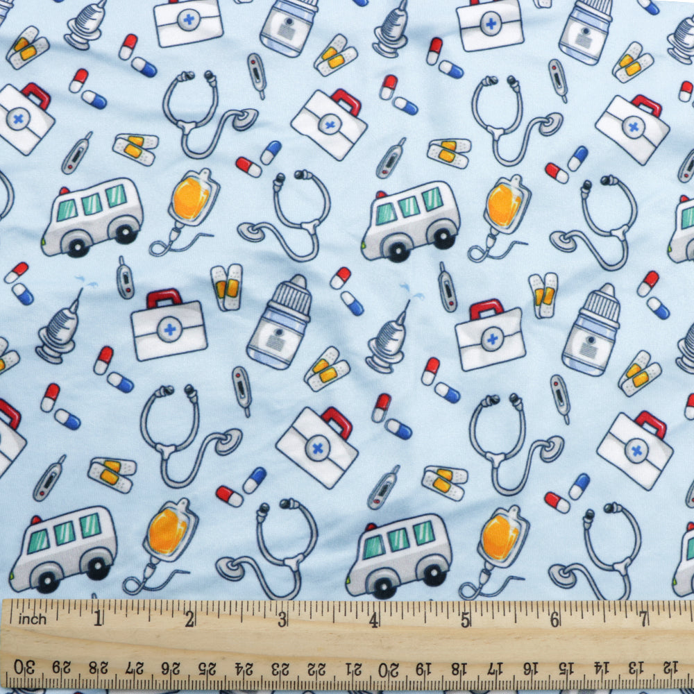 ambulance nurses doctor health printed fabric