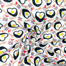 Load image into Gallery viewer, sushi printed fabric

