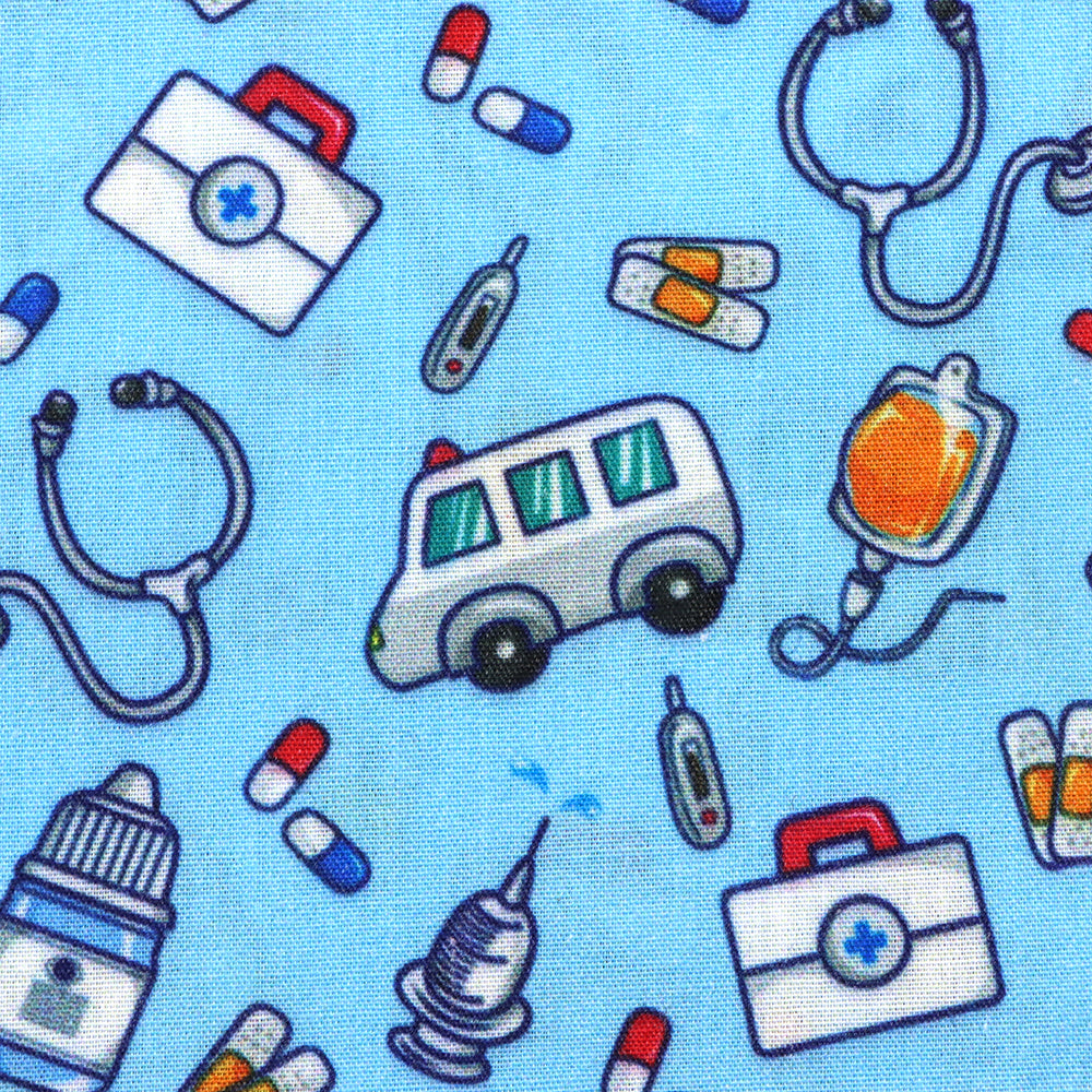 ambulance nurses doctor health printed fabric