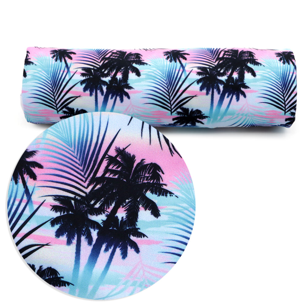 coconut palm tree gradient color summer leaf leaves tree printed fabric