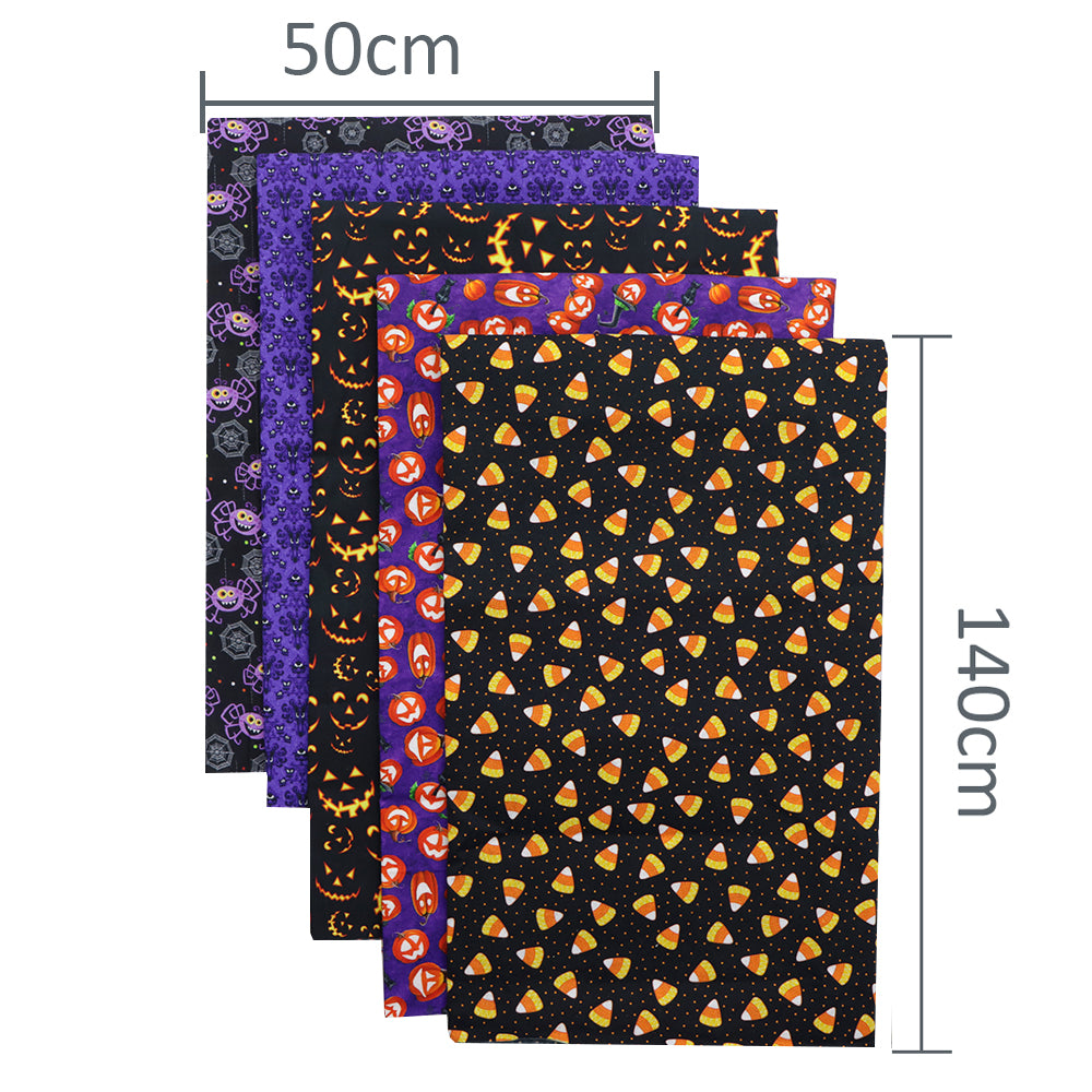 100％cotton halloween（5 designs/set,half meter/design） printed fabric set