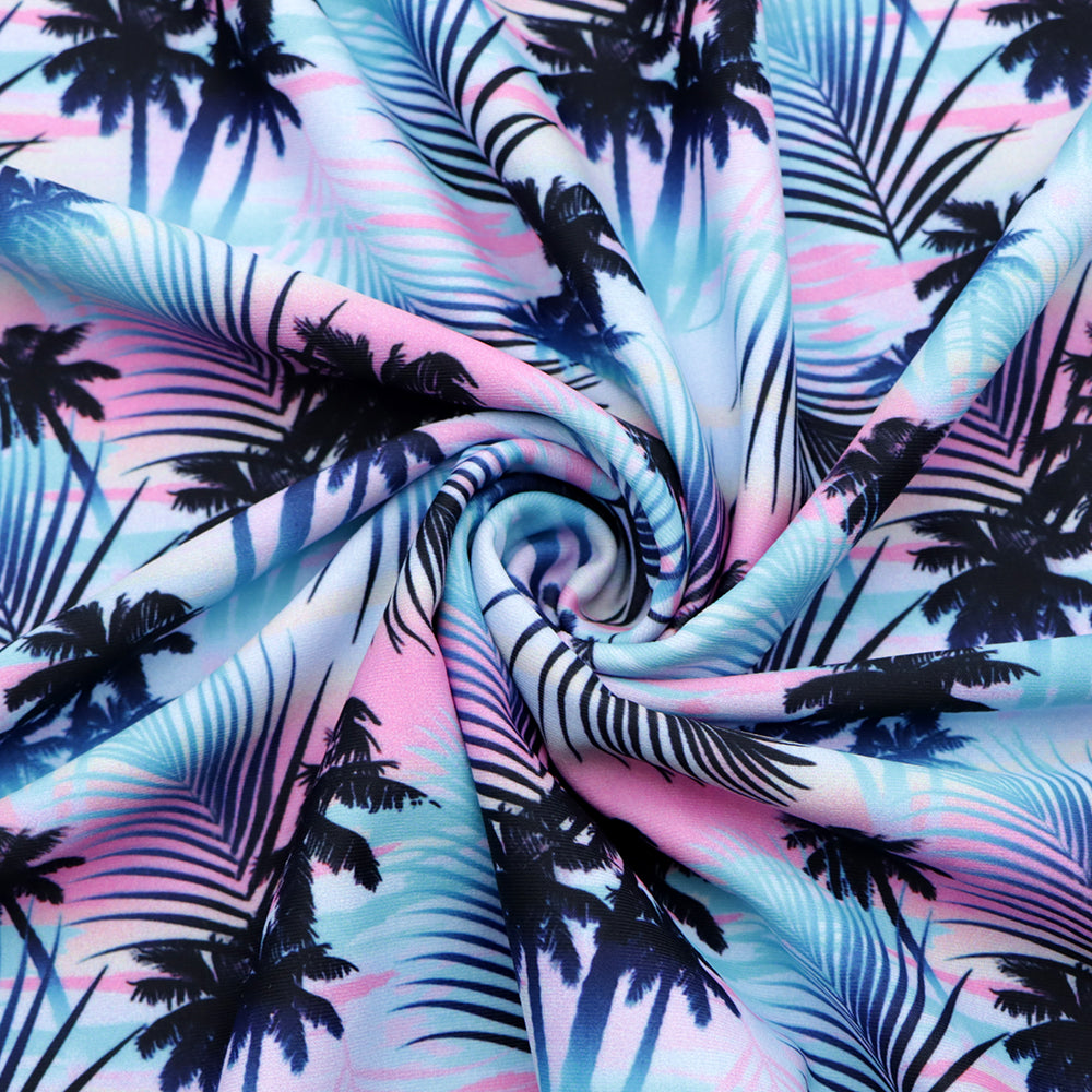 coconut palm tree gradient color summer leaf leaves tree printed fabric