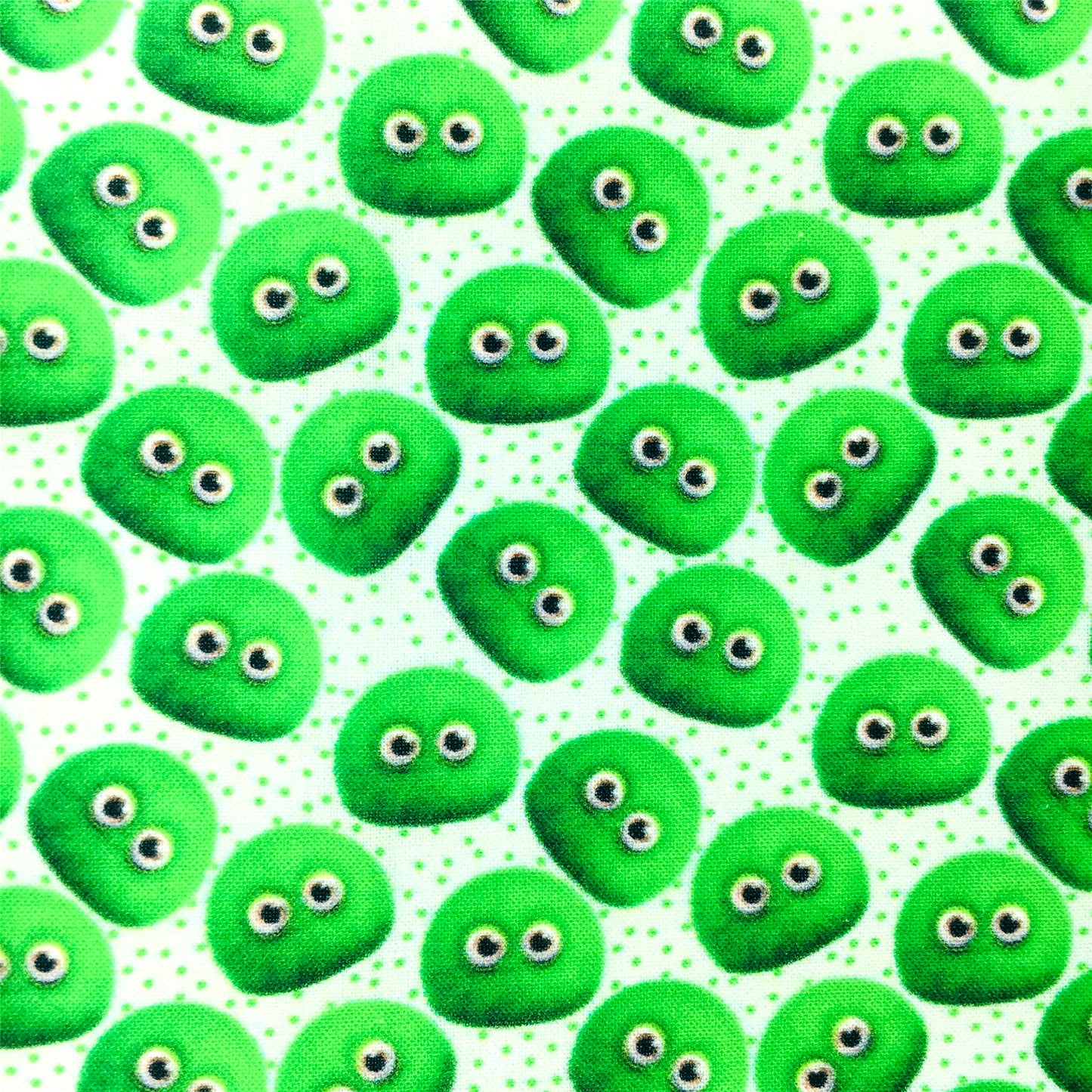 green series dots spot printed fabric