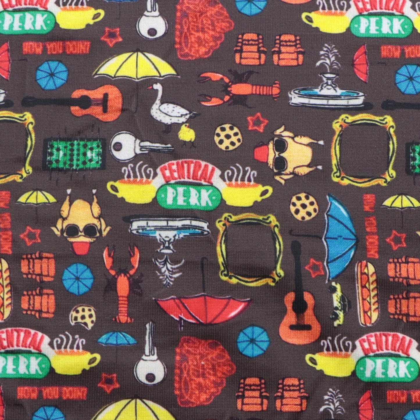 umbrella guitars letters alphabet turkey chicken lobster printed fabric