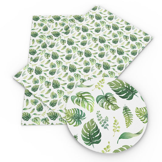 leaf leaves tree printed fabric