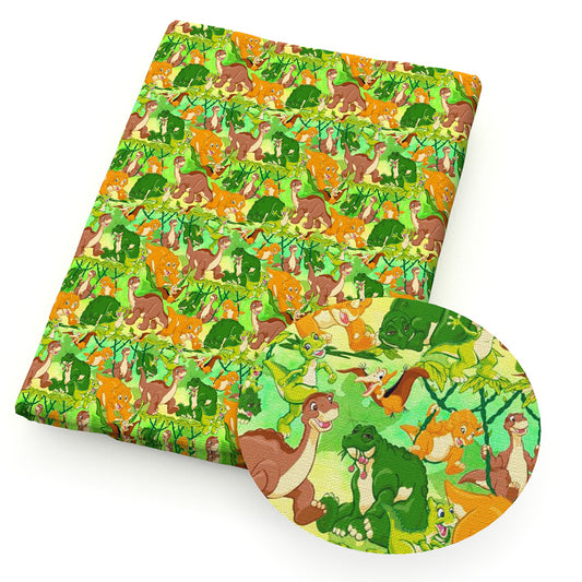 dinosaurs dino green series printed fabric