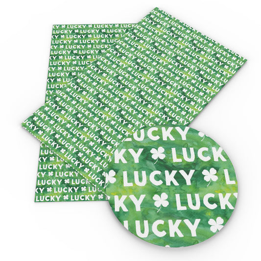 st patricks letters alphabet clover shamrock printed fabric