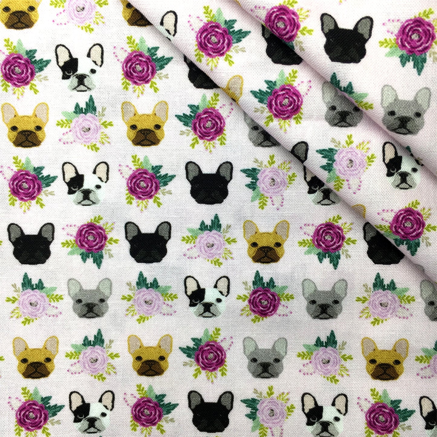 flower floral dog puppy printed fabric