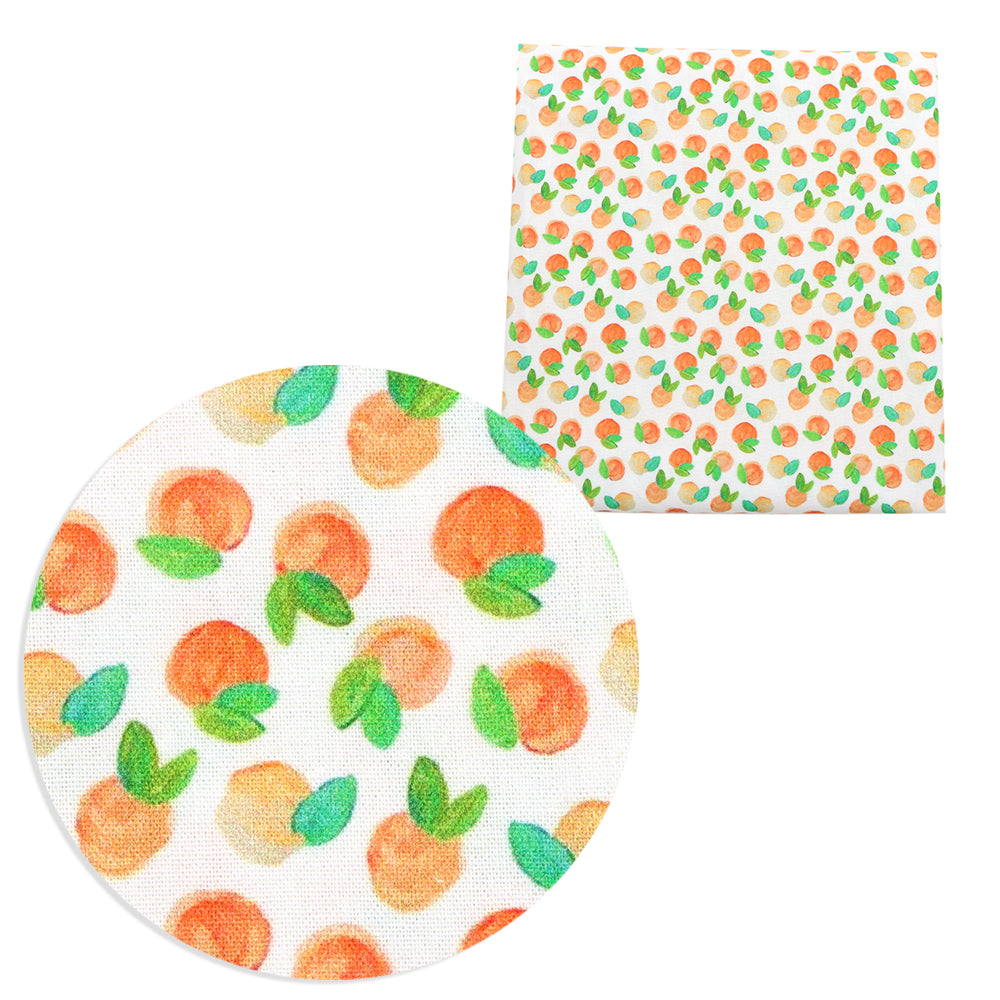 fruit peach printed fabric