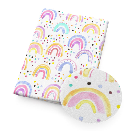 rainbow color dots spot printed fabric