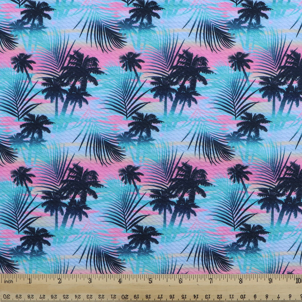 coconut palm tree gradient color summer leaf leaves tree printed fabric