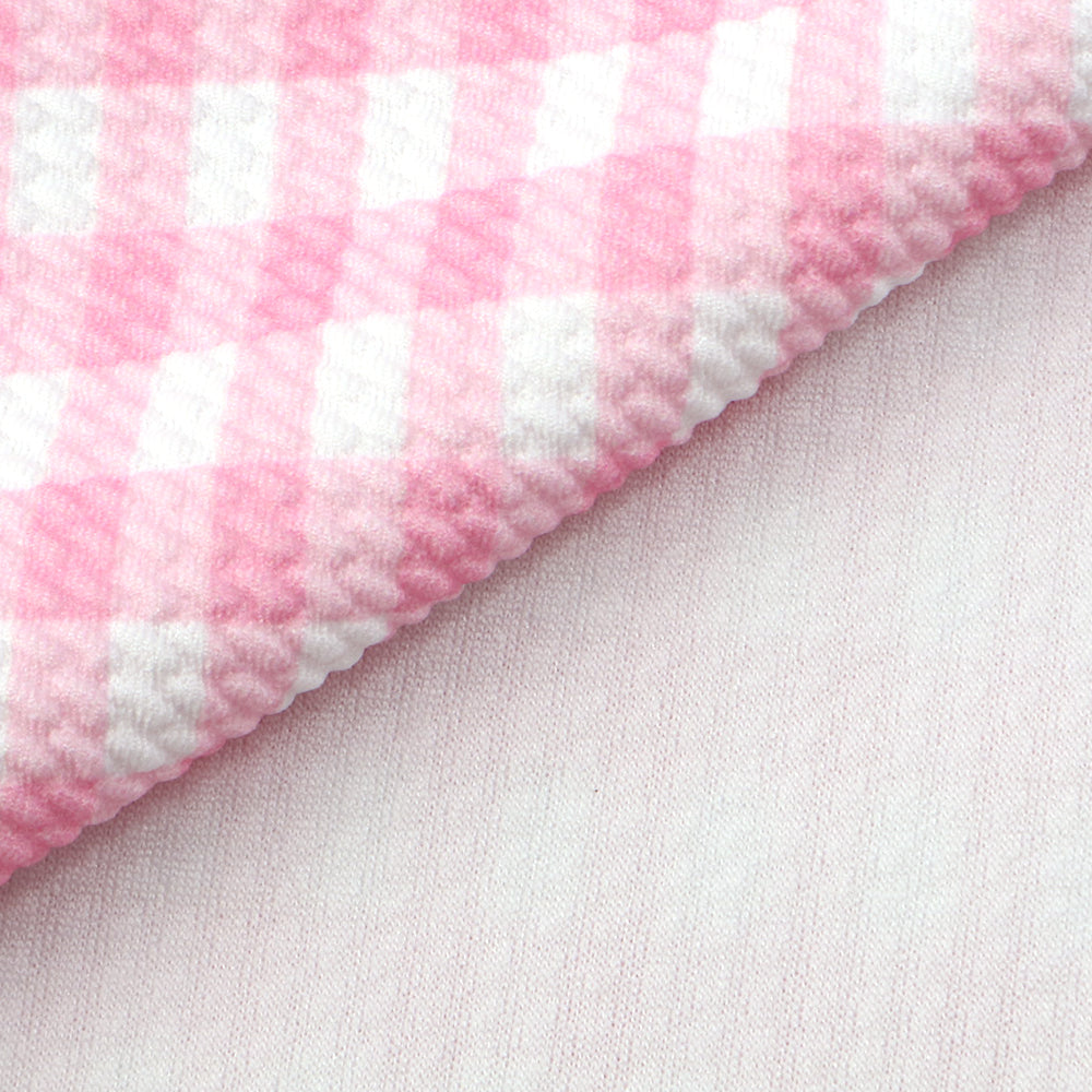 plaid grid pink series printed fabric