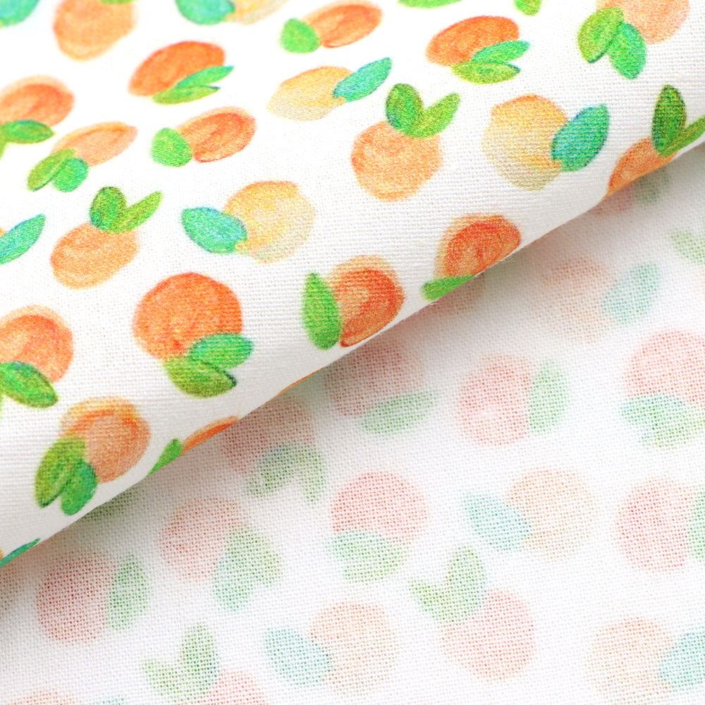 fruit peach printed fabric