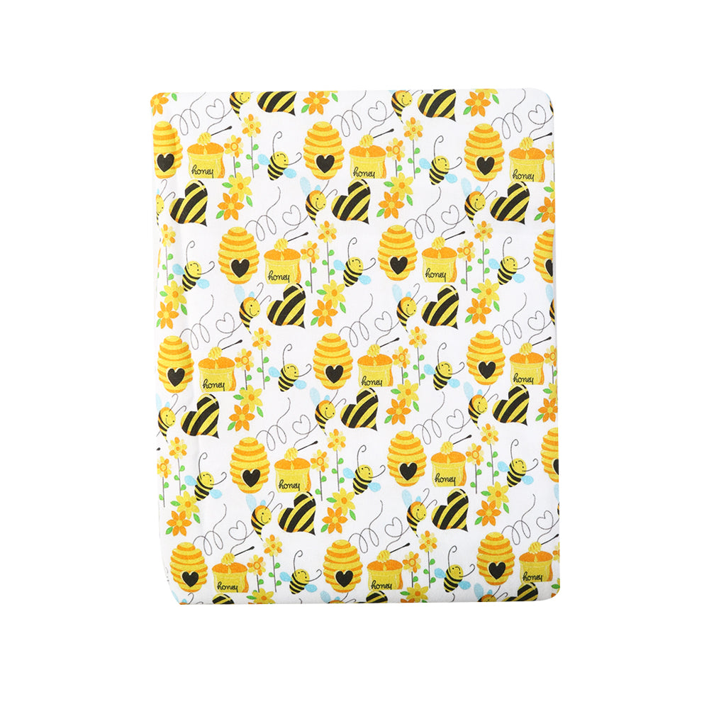 bee flower floral heart love printed fabric