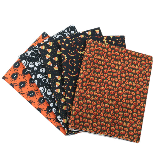 polyester cotton halloween（5 designs/set,half meter/design） printed fabric set