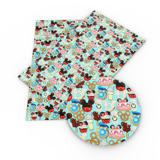 cake cupcake ice cream popsicle donuts food printed fabric