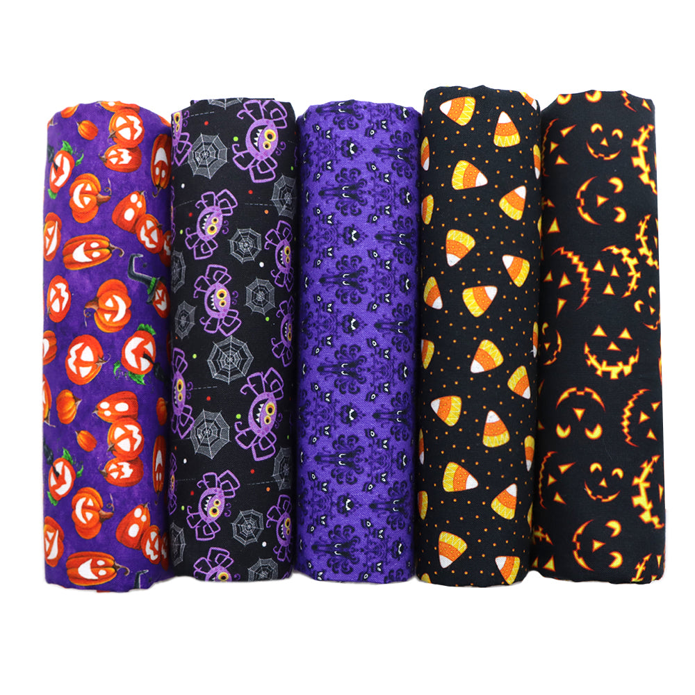 100％cotton halloween（5 designs/set,half meter/design） printed fabric set