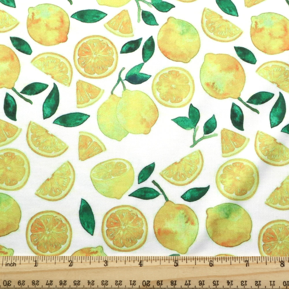 fruit lemon printed fabric