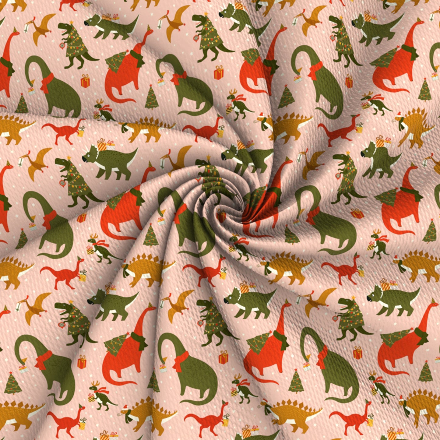 dinosaurs dino christmas day printed fabric