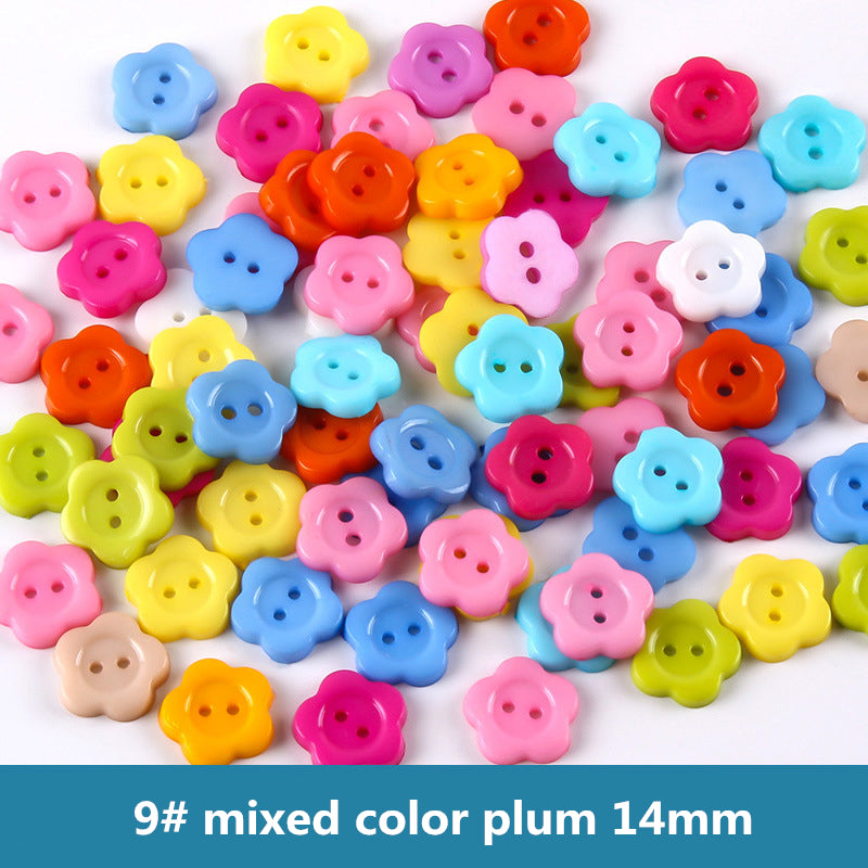 100PCS mix colors plastic buttons