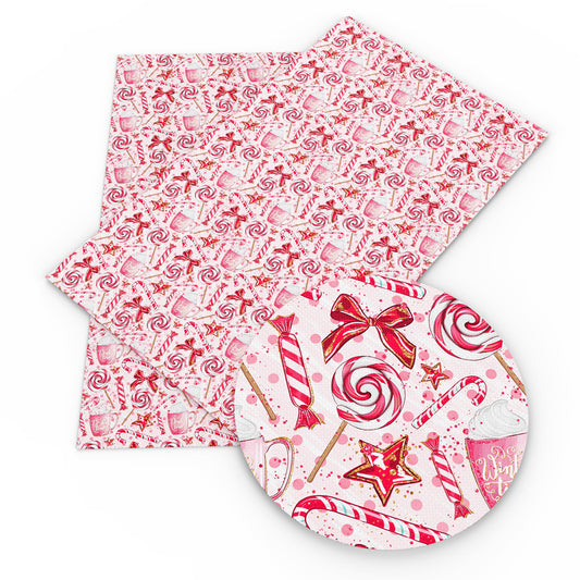 bowknot bows lollipop lolly pops candy sweety christmas day food printed fabric