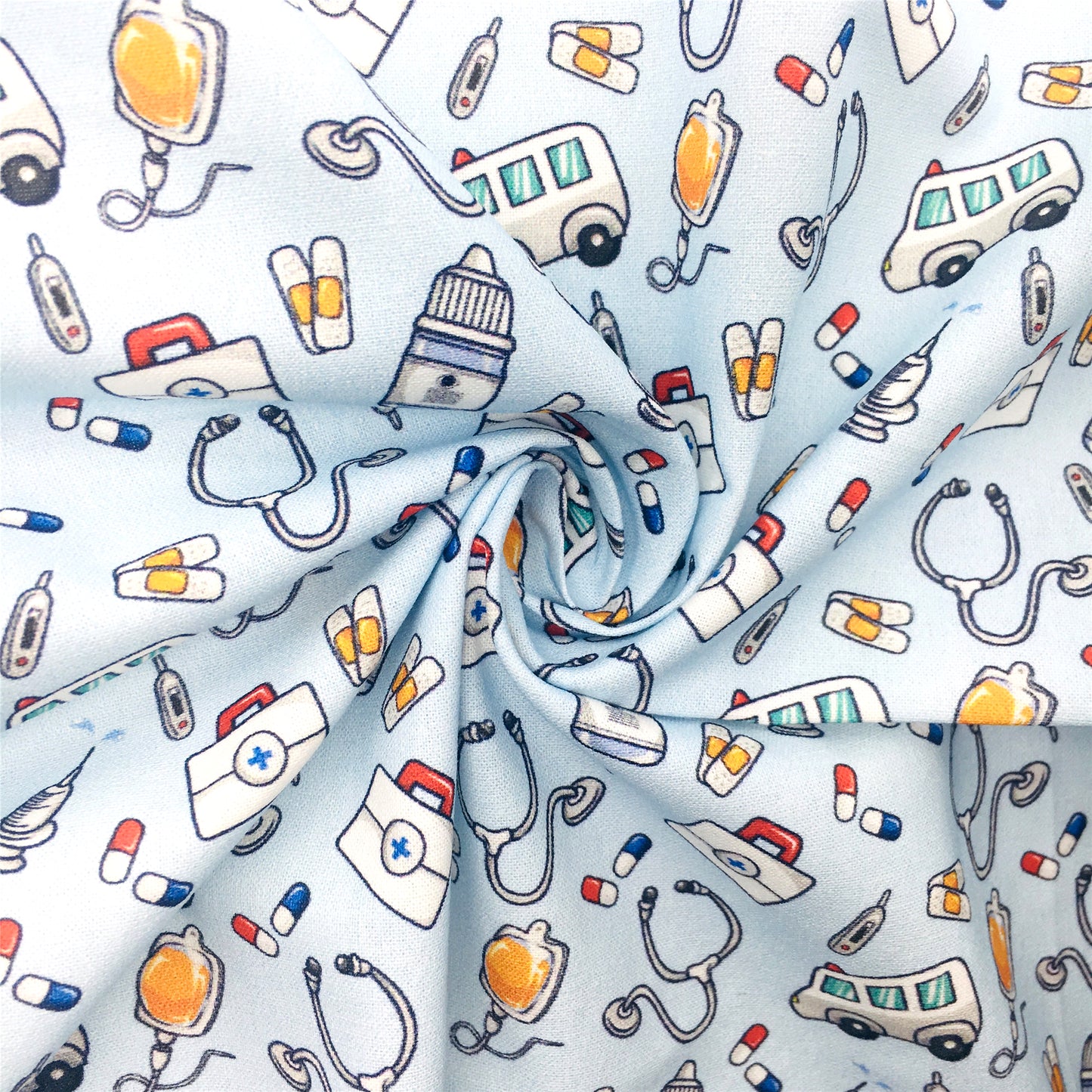 ambulance nurses doctor health printed fabric