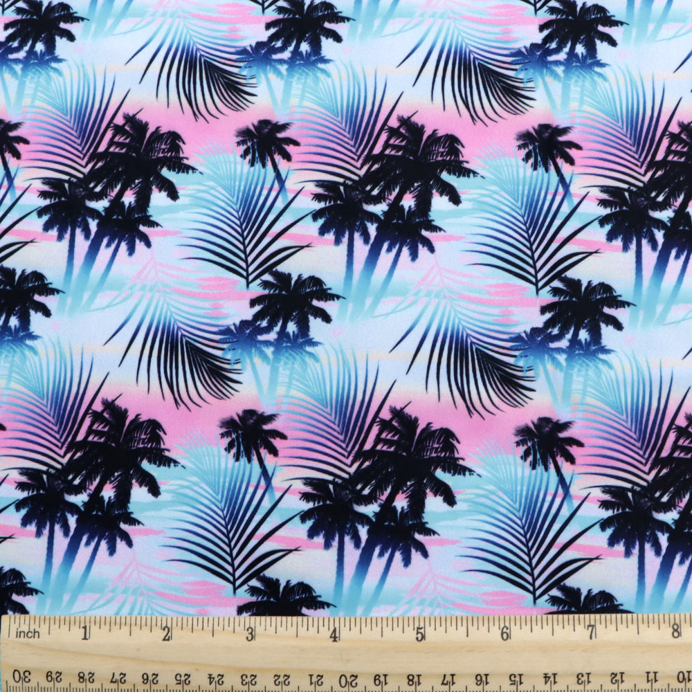 coconut palm tree gradient color summer leaf leaves tree printed fabric