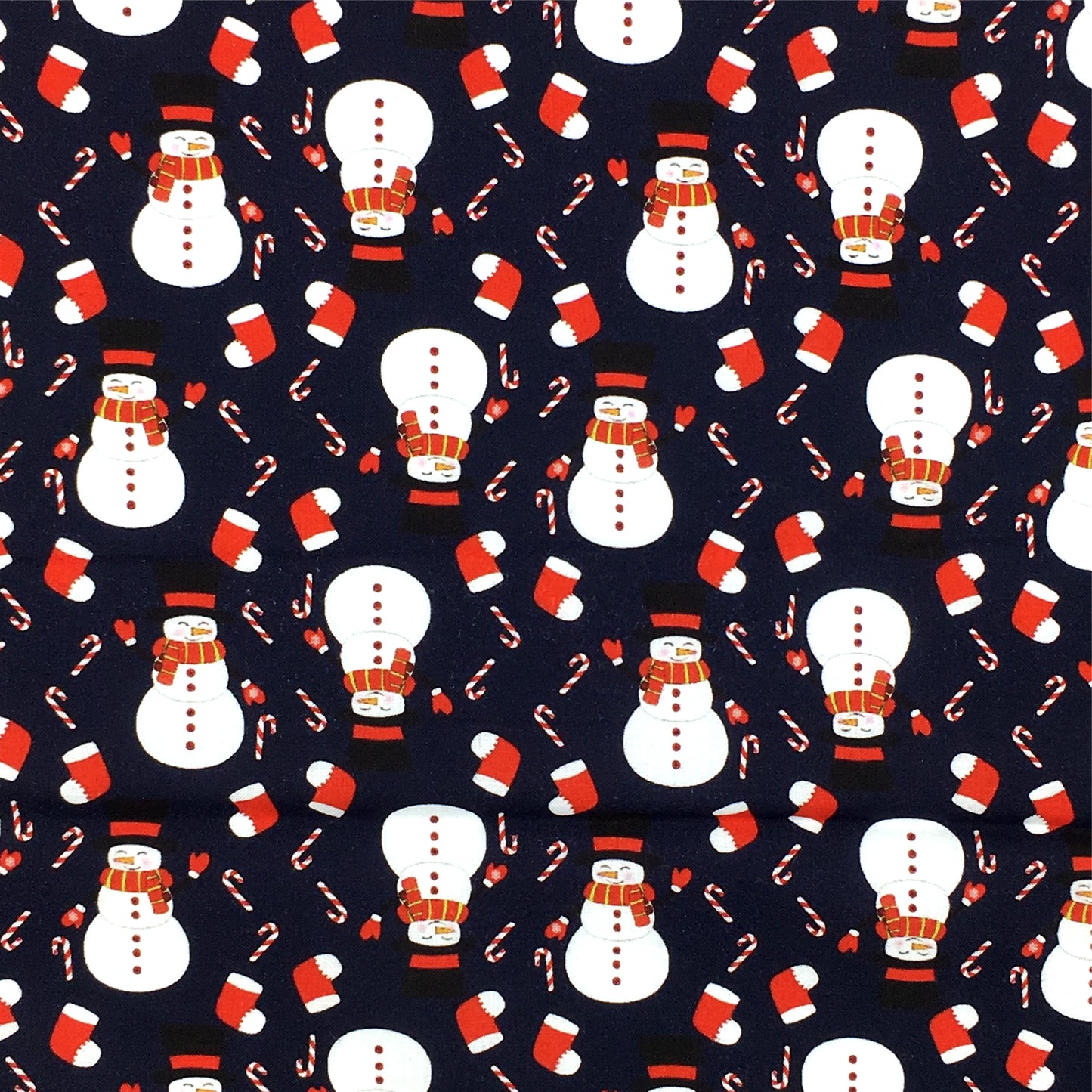 snowman christmas day printed fabric