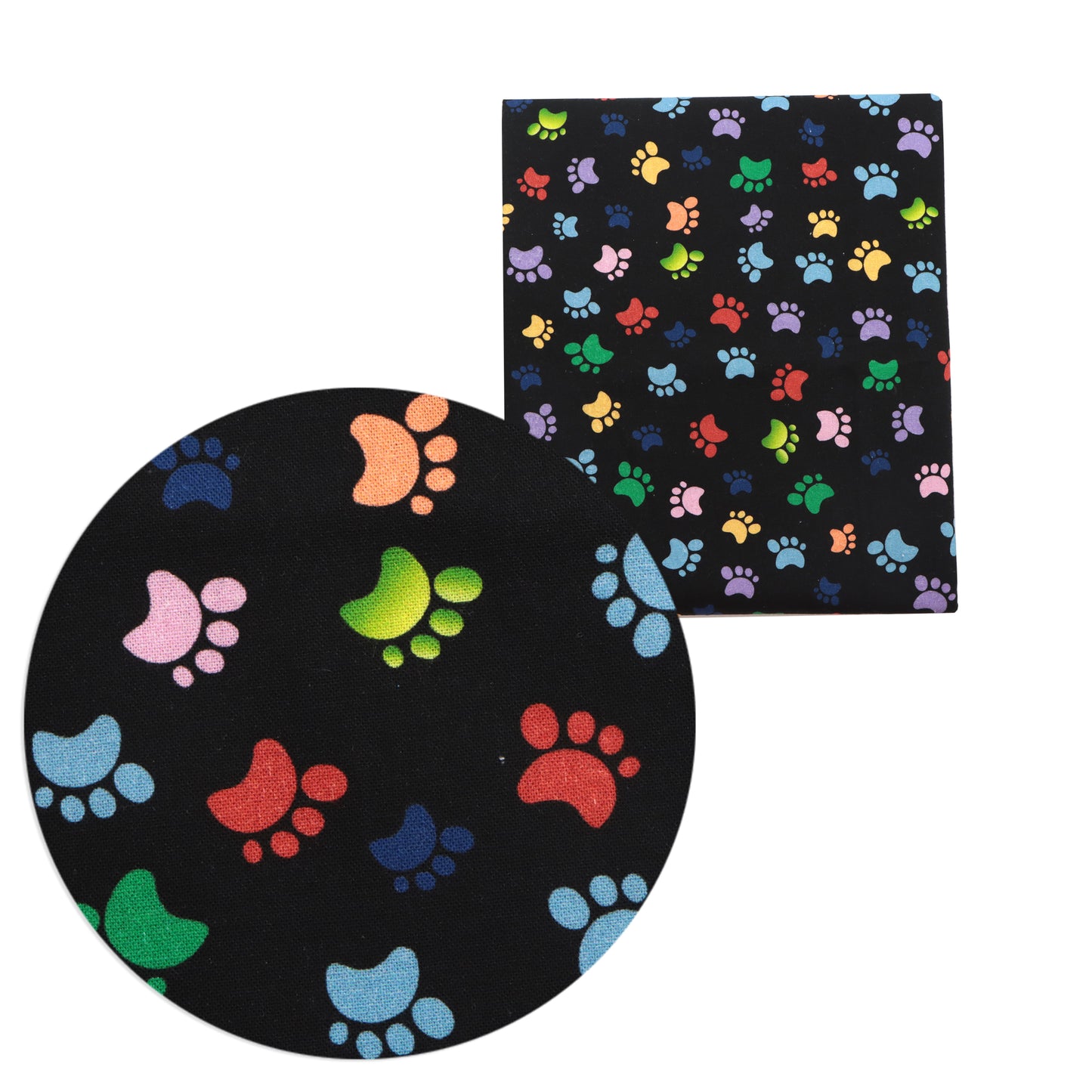 footprint paw paint splatter black series printed fabric