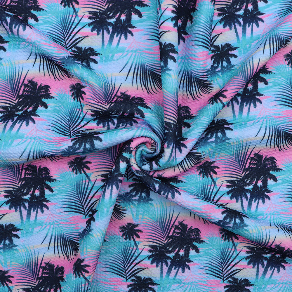 coconut palm tree gradient color summer leaf leaves tree printed fabric