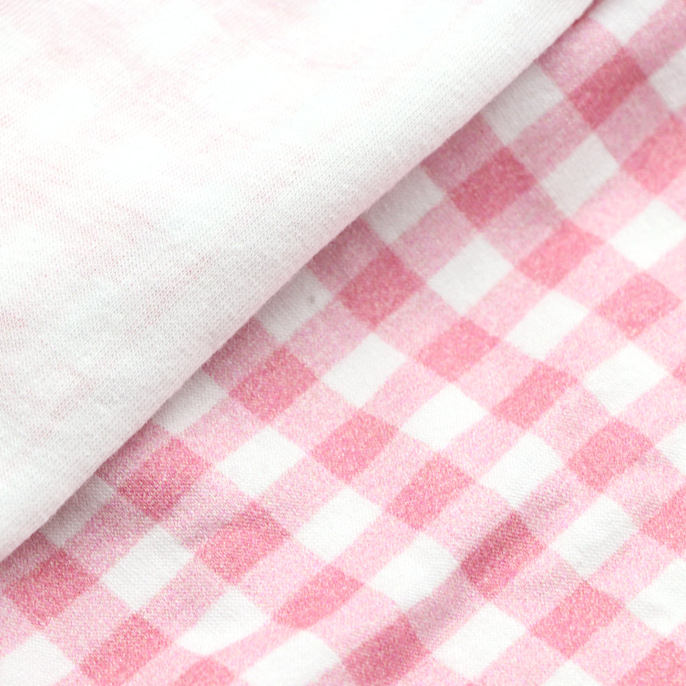 plaid grid pink series printed fabric