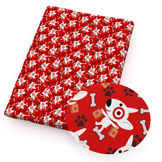 red series footprint paw printed fabric