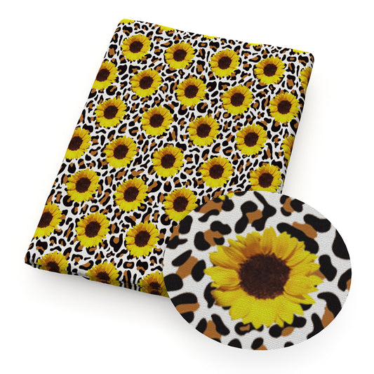 leopard cheetah sunflower printed fabric