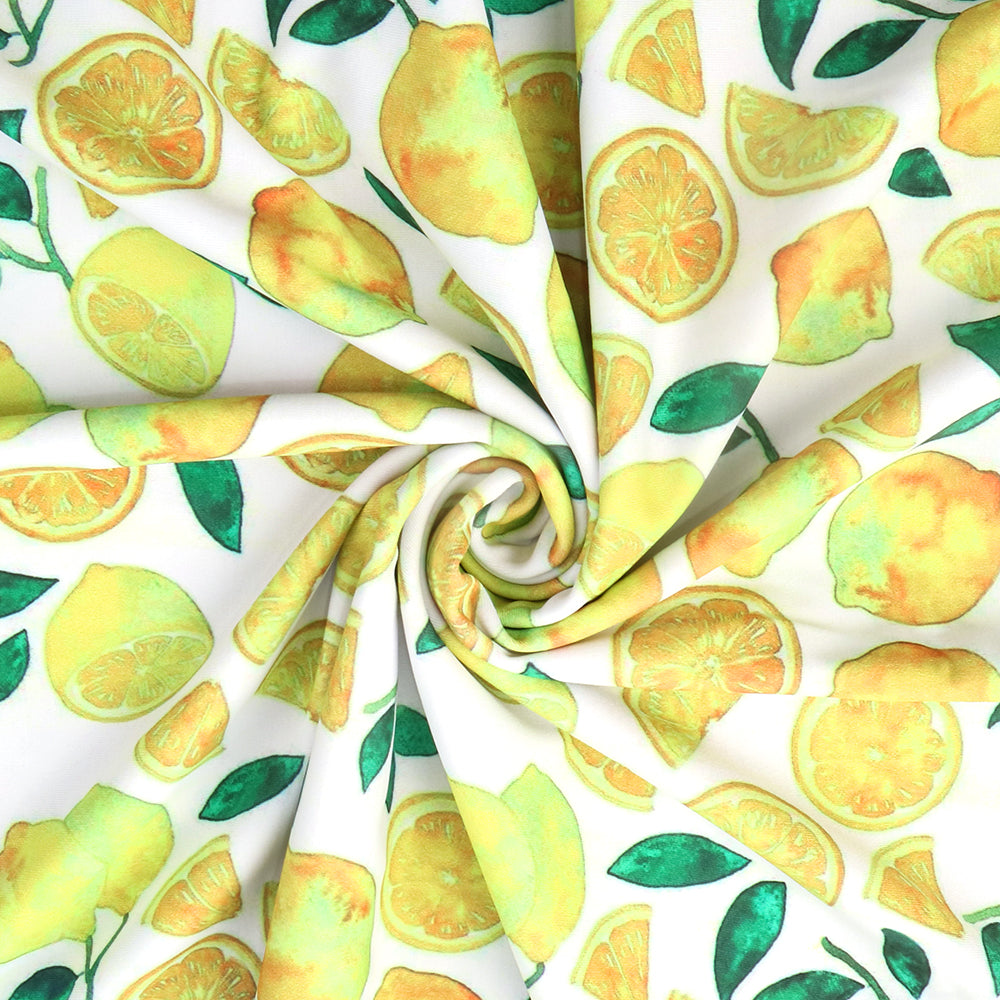 fruit lemon printed fabric