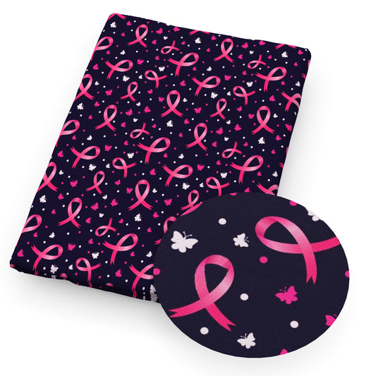 breast cancer butterfly awareness printed fabric