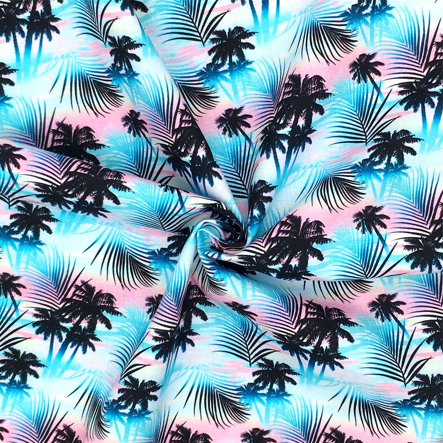 coconut palm tree gradient color summer leaf leaves tree printed fabric